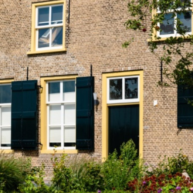 Detailfoto deur en raam Kornhuys