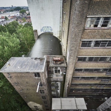 Meelfabriek tijdens restauratie