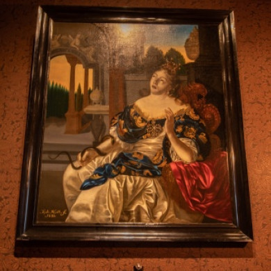 Kunst aan de muur in het Vrouwenhuis in Zwolle