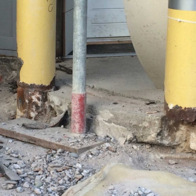 Kolomvoet van de entree