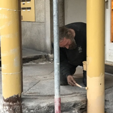 Nieuwe kolomvoet wordt gegrond