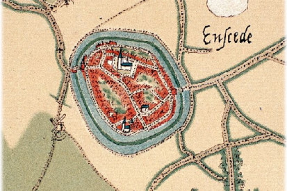 Historische kaart Enschede 1570 door Jacob van Deventer