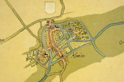 Oude kaart Almelo rond 1560