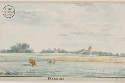 Gezicht op Feerwert door Aar Schouman, 1772