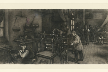 Werkplaats in de zilverfabriek