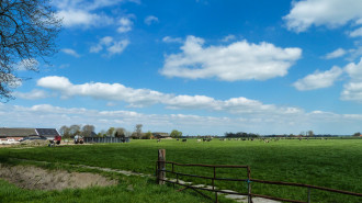 Gezicht op het landschap bij Luddeweer - Handscarf
