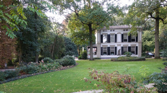 Landschapstuin Rijnoord Woerden met het landhuis, rijksmonument