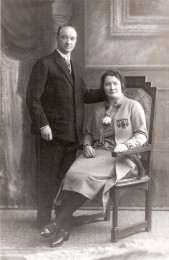 Trouwfoto van het echtpaar Schaaf-Baljet